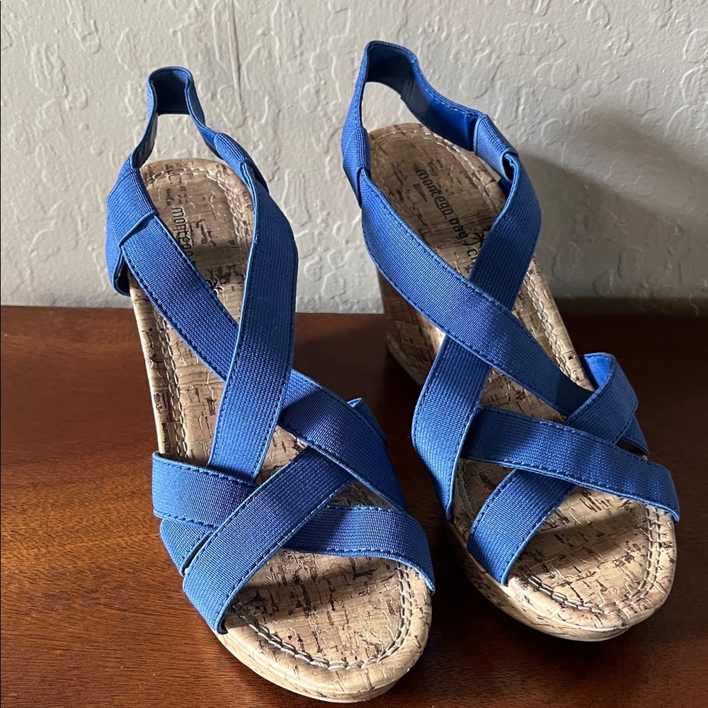 Montego Bay Club Royal Blue Crisscross Wedge Sandals